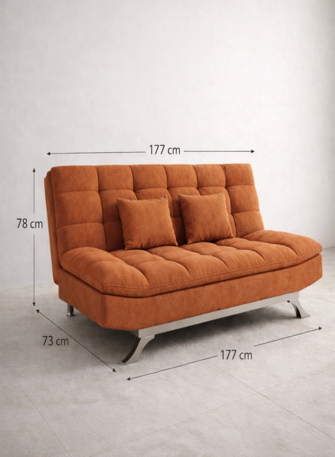 Harmony Home Suede Fabric Sofa Bed – Modern Folding Convertible Sofa Bed with Pillow, Compact Space-Saving Design for Living Room, Apartment, Dorm & Office - Brown - Image 3